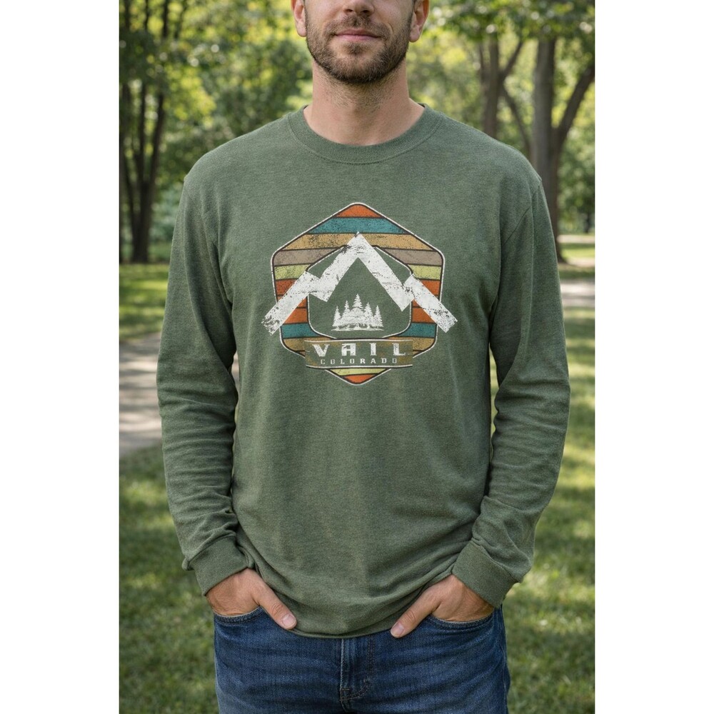 Vail Colorado Mountain Long Sleeve Shirt – XXL – Adventure Awaits
